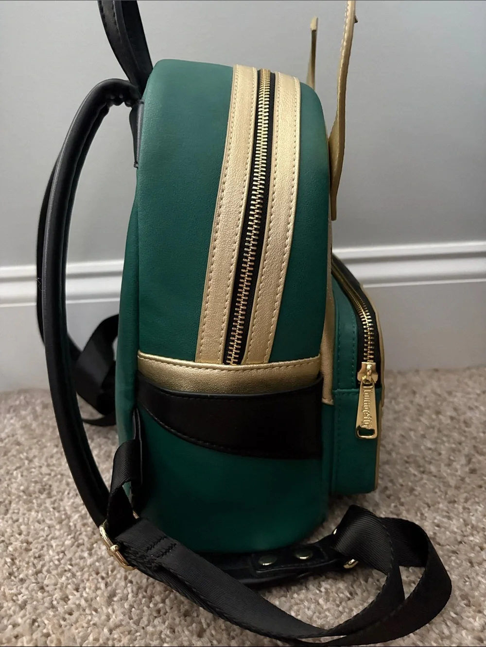 Loungefly Marvel Loki Mini Backpack in Gold, Green & Black